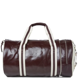 Fred Perry Classic Duffle Barrel Gym Bag Travel Fitness Red Mens Image Is Loading Fred Perry Classic Duffle Barrel Gym Bag Travel