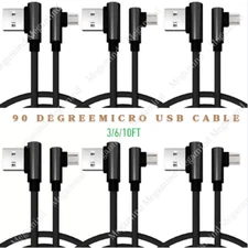 90 Degree Right Angle Micro USB to USB A Cable Charge For Samsung Android Lot