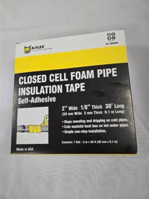 = K-Flex Closed Cell Foam Pipe Insulation Tape 2  Wide 1/8  Thick 30  Long