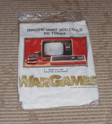 Wargames PlayStation, PC CD-Rom Promo Video Game XL Short Sleeve T-Shirt New