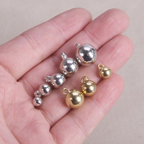 Round Ball 6mm 8mm 10mm 12mm 14mm CCB Plastic Gold/Silver Loose Pendants Beads - Picture 3 of 6