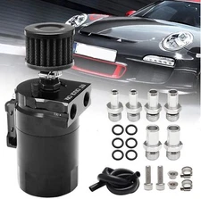 Universal Oil Catch Can Kit Reservoir Baffled Tank with Breather Filter Aluminum
