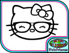 Hello Kitty K Vinyl Sticker Car Bike Geek Cute Glasses Fun Wall Art Poster Anime