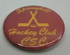 Springhill Hockey Club CSC Red 2.5" Vintage Pinback Pin Button