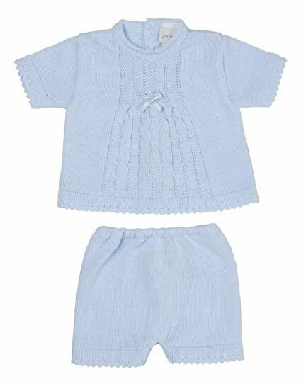 Dandelion Spanish Style Baby Boy Blue White Knitted Cardigan Short and Top Set.
Opens in a new windo