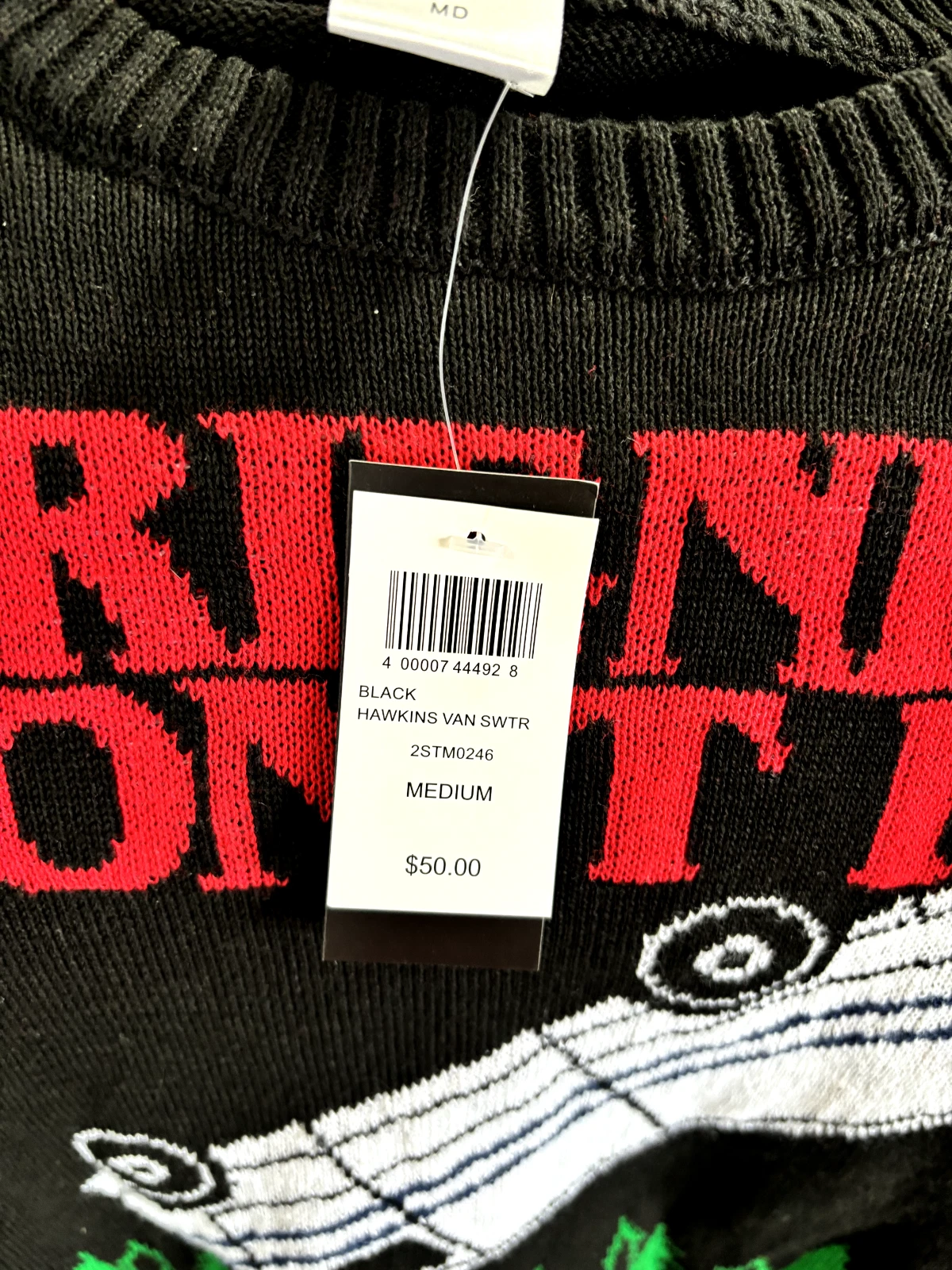 Stranger Things Sweater Netflix Official Ugly Christmas Friends Lie Size M NWT