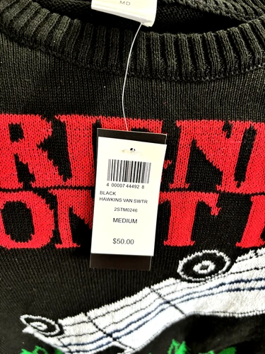 Stranger Things Sweater Netflix Official Ugly Christmas Friends Lie Size M NWT