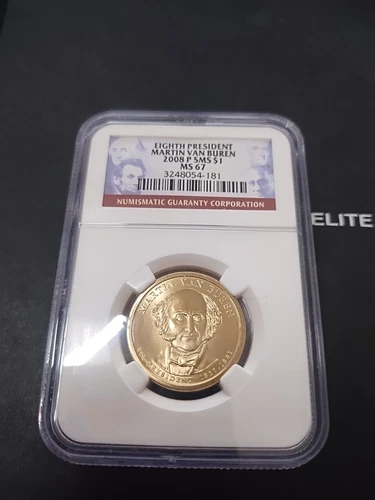 2008 P MARTIN VAN BUREN PRES. DOLLAR NGC MS67 PQ ANNUAL SET  .