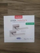 KWIKSET 2 HALIFAX LEVER SETS SQUARE SATIN NICKEL HALL/CLOSET DOOR LEVER 2PACK