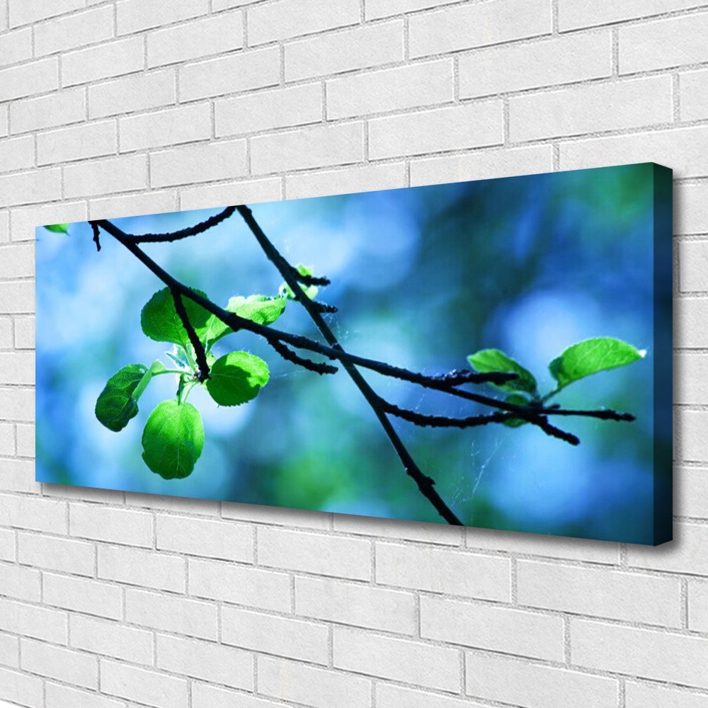 Tableau floral 125x50 cm triptyque moderne impression sur toile feuilles