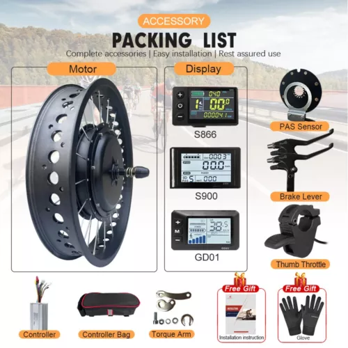 20-26" E-bike Fat Tire Conversion Kit 48V 500-3000W Front/Rear Hub Motor Wheel - Picture 8 of 16
