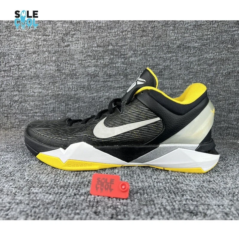 Chaussures homme Nike Zoom Kobe VII 7 Supreme Low noir jaune 488244 001 sans boîte