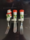 Christmas Serving Utensils Small Fork Spreader Asst Ceramic Handle Japan 3 piece — photo 1