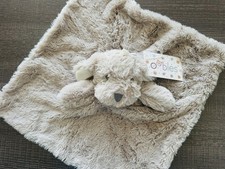 Oobles Light Tan Beige Puppy Dog Plush Lovey Security Blanket Lovey Rattle NEW