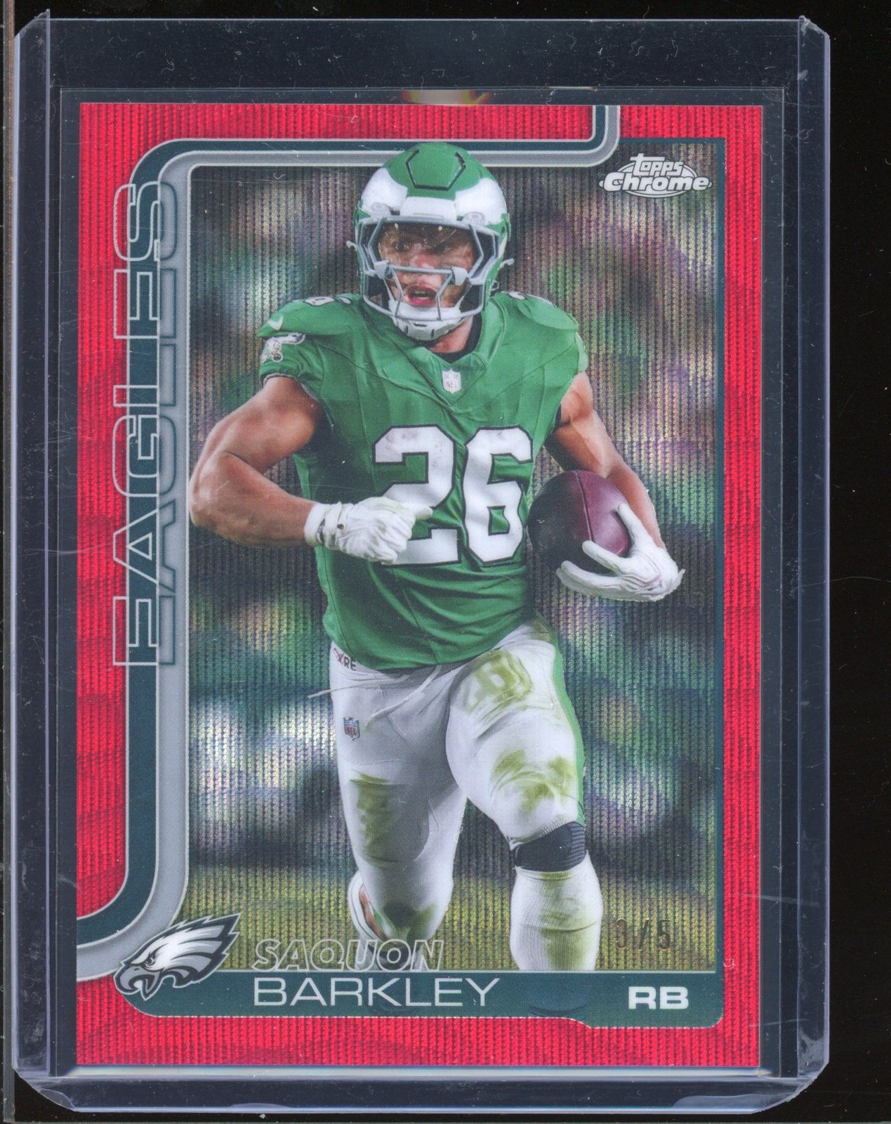 2025 TOPPS CHROME RED WAVE  SAQUON BARKLEY #/5 #248