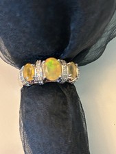 Ethiopian 925 Sterling Opal Pink Sapphire Whi...