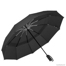 Compact Travel Umbrella Windproof Auto Open Close 10 Ribs Vented Double Canopy