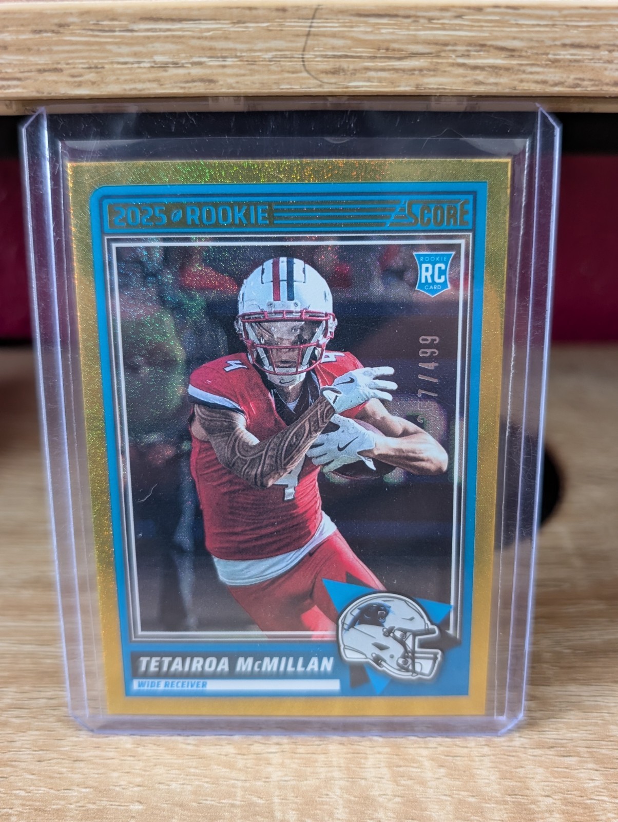 2025 Score Tetairoa McMillan Rookie Card #17 Dots Gold /499