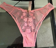 Victoria's Secret DREAM ANGELS Pretty Petals Sheer Heart Brazilian Panty XL