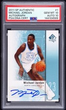 2011 SP Authentic Michael Jordan Autograph Carolina SP PSA 10/10 GEM MINT POP 2