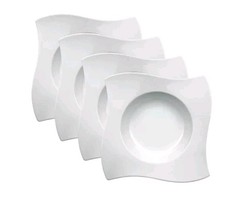 Villeroy Boch New Wave 4 Soup Plates Porcelain