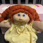 Vintage Cabbage Patch Kids Doll With red yarn Hair, blue Eyes, Dress, pacifier