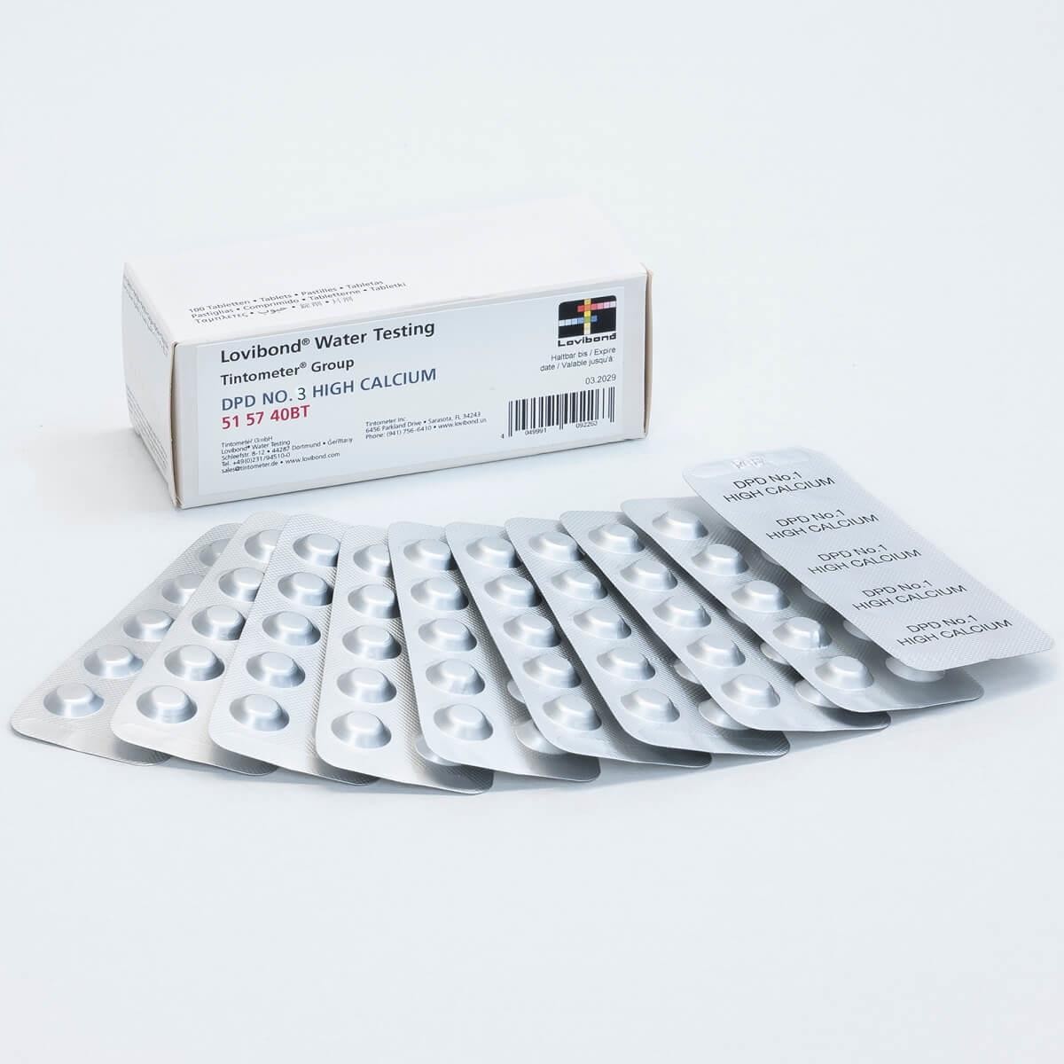 Accurate Water Analysis Testing DPD No.3 High Calcium 100 Tablets Blister Pack