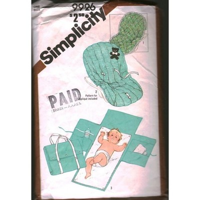 Simplicity 9926 Babies Travel Mat Tote and Seat Cover Sewing Pattern Vintage