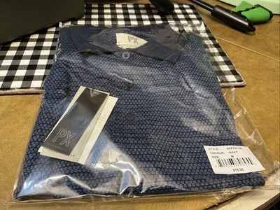 PX CLOTHING Men s M Owen Jacquard Polo in Navy Blue ($78 value). GQ Exclusive