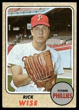 1968 Topps #262 Rick Wise - crease