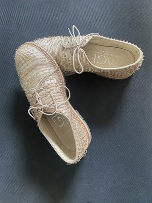 AGL Schuhe Damen 38 /Gold gelasertes  Leder wunderschön ! 