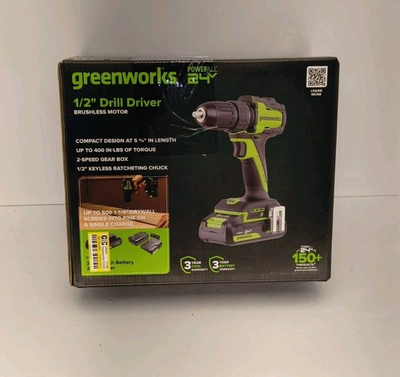 #ad Greenworks POWERALL 24V Cordless Brushless Drill Driver with 2Ah Battery $54.99
