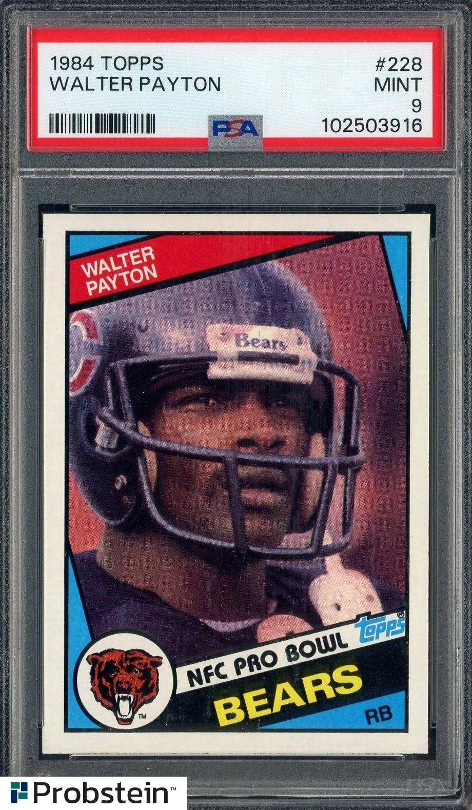 1984 Topps Football #228 Walter Payton Chicago Bears HOF PSA 9 MINT