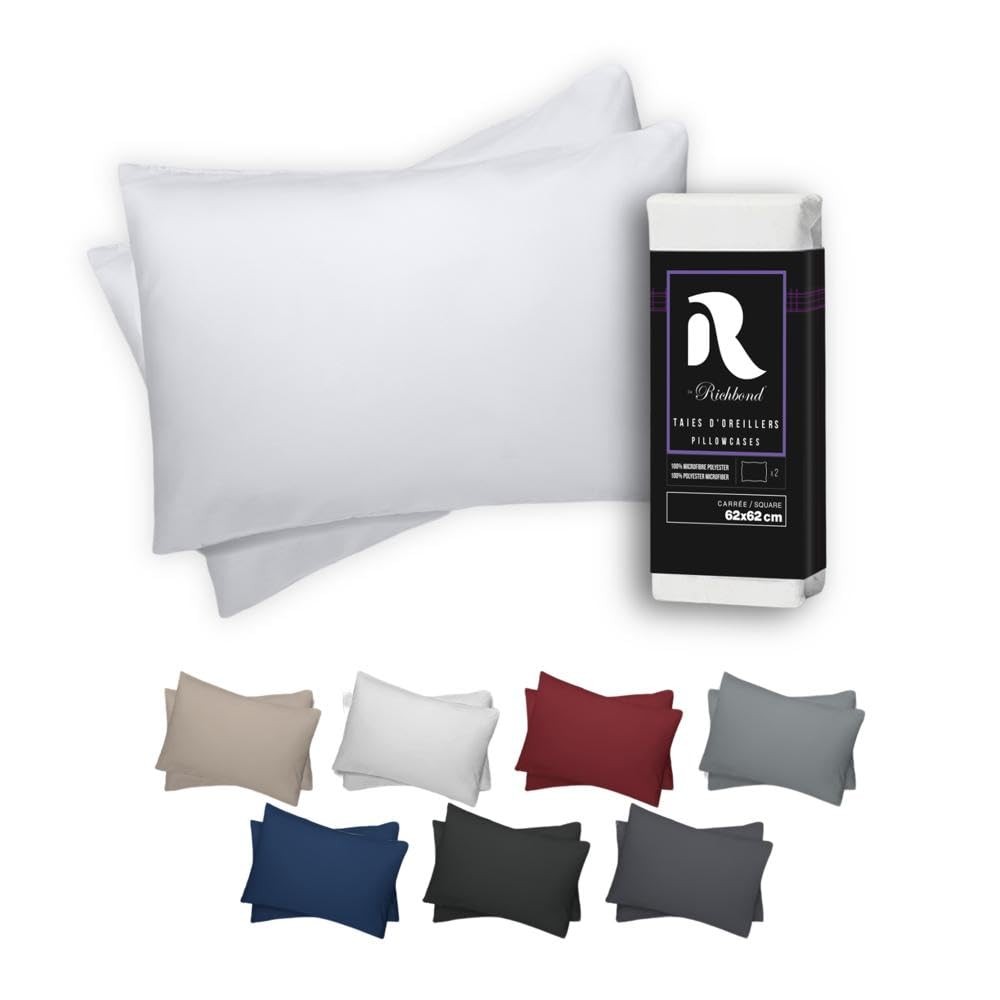 Taies d'oreiller 50x70 cm lot de 2 en microfibre de polyester blanche