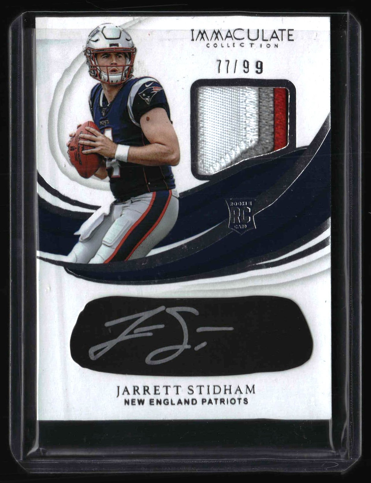 Jarrett Stidham Panini Immaculate Collection Immaculate Rookie Eye Black Jersey Autograph #JST Base