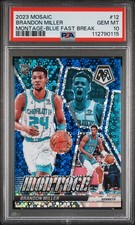 2023 PANINI MOSAIC MONTAGE BLUE FAST BREAK #12 BRANDON MILLER RC 12/85 PSA 10