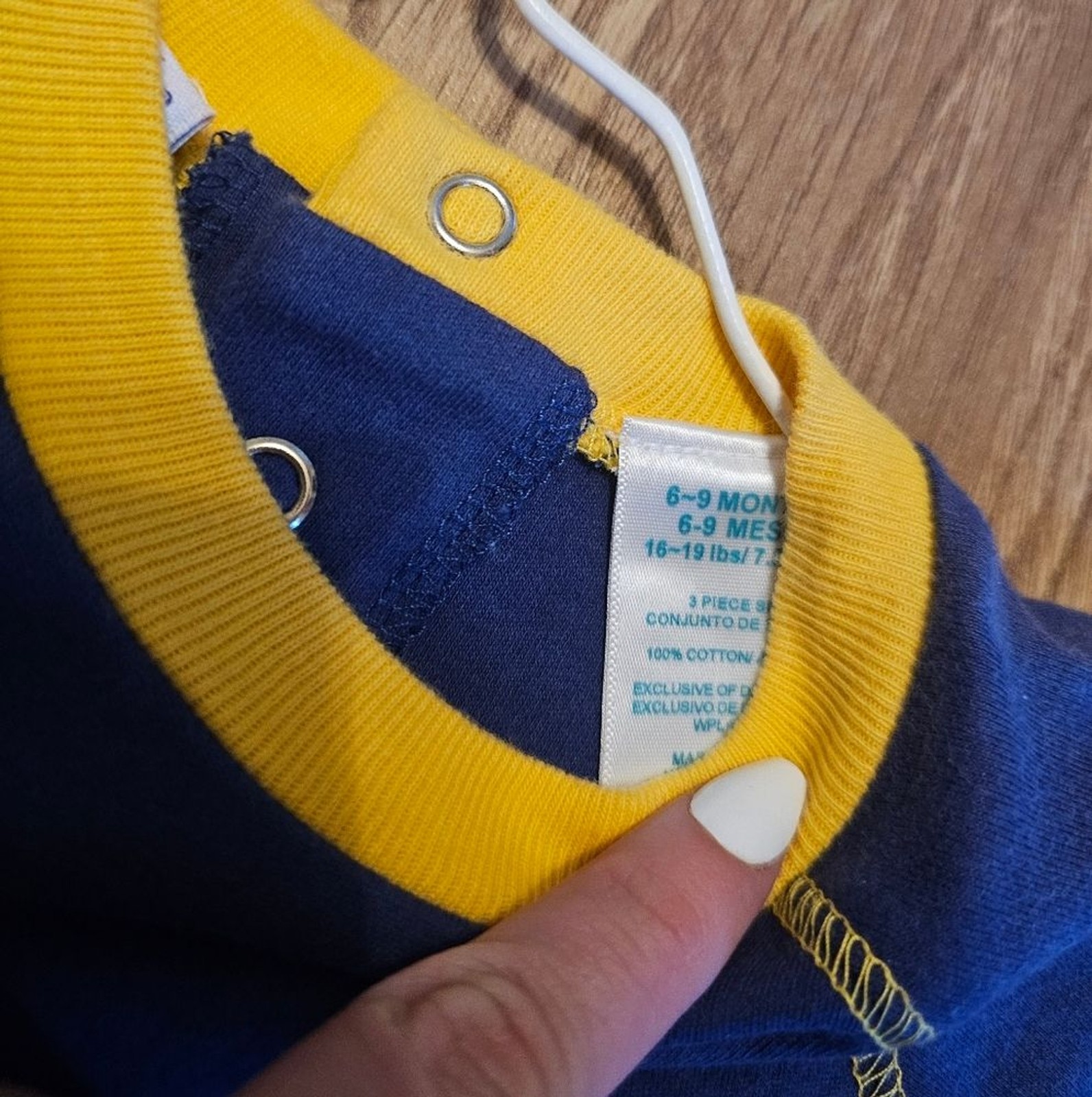 Y2K Vintage Okie Dokie Blue and Yellow Baby Top With Airplanes size 6 to 9 month image 4