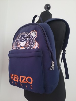 Kenzo Paris Rucksack Tiger Nylon Backpack blau verstellbare Träger