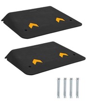 2 Packs Threshold Ramp Door Ramp 4" Rise Rubber Curb Ramp 33000lbs Capacity