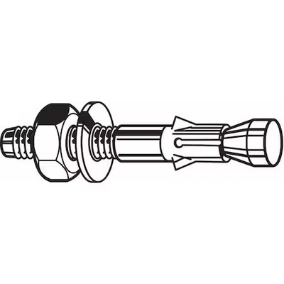 Wedge Anchor, 3/4'' Dia., 7'' L, 18-8 Stainless Steel Plain, 2 Pk, U70420.075.0700