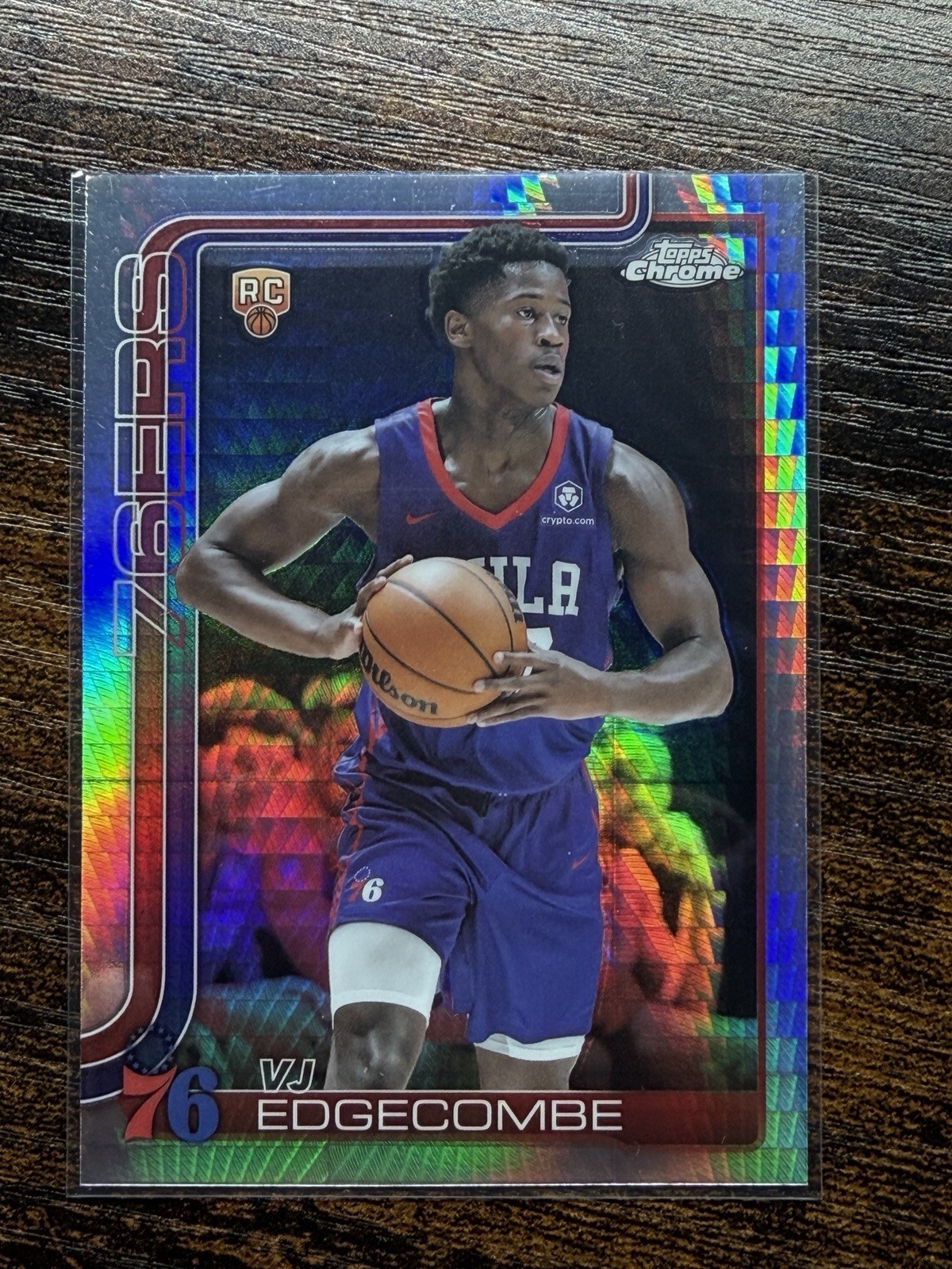 2025 Topps Chrome VJ Edgecombe Rookie 253 Prism Hyper Refractor RC 76ers