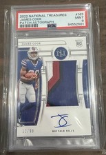 2022 James Cook National Treasures RPA /99 PSA 9 (On Card Auto 4 Color Patch)