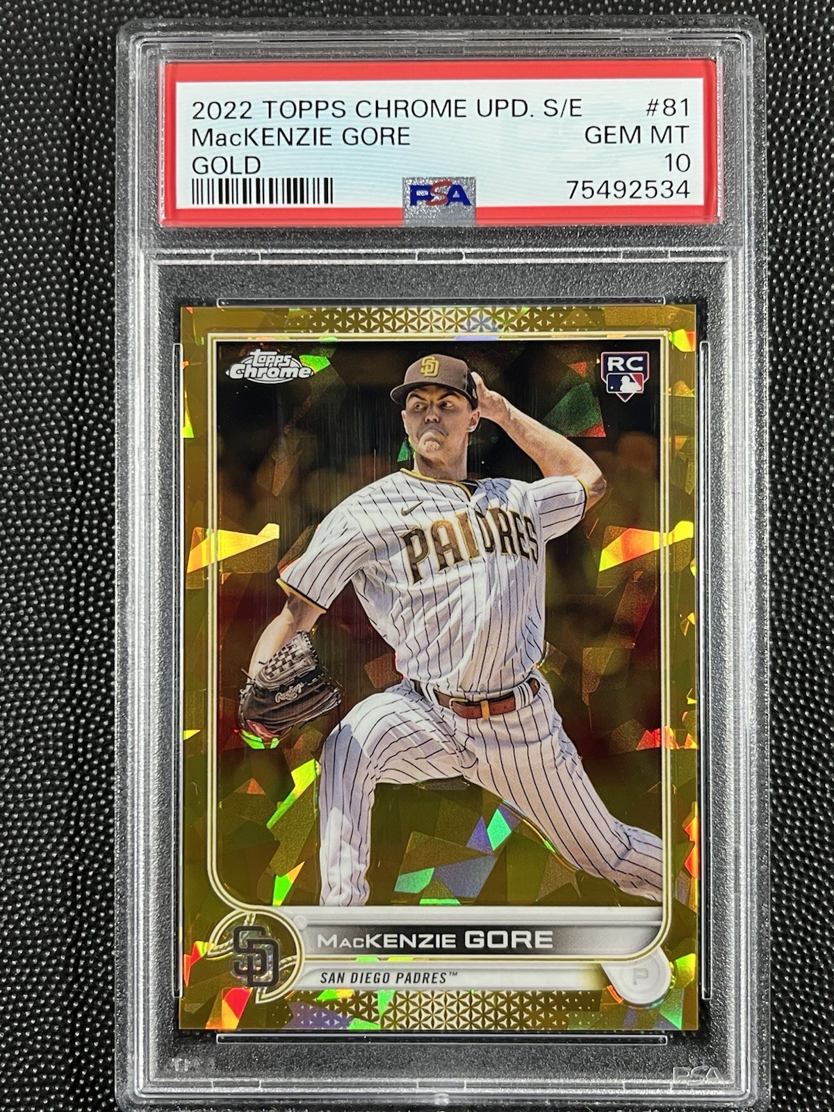 2022 Topps Chrome Update Series Sapphire - Mackenzie Gore #US81 Gold /50 (RC)