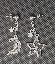 Charming Moon Stars and Fairy Stud Earrings Made of Stainless Steel for Women
