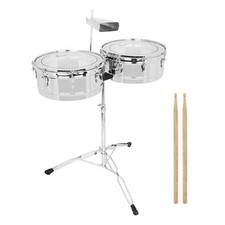 Timbales con Supporto Cromate Set di Timbales Accordabile per Sala Prove