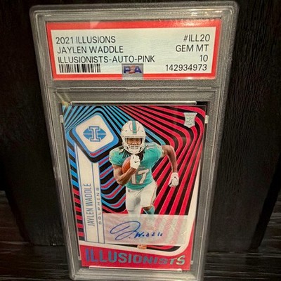 2021 Panini Illusions Jaylen Waddle ILL-20 Auto Pink PSA 10 /50