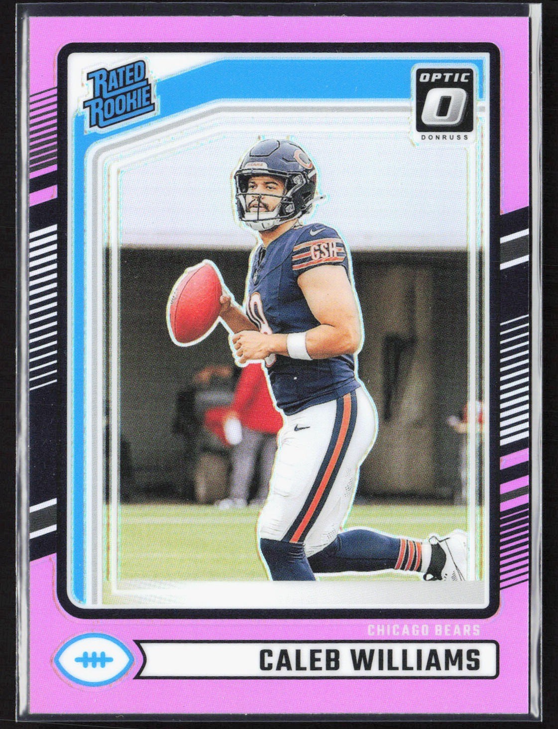 2024 Donruss Caleb Williams Optic Preview Pink Prizm Rookie RC 327 Chicago Bears