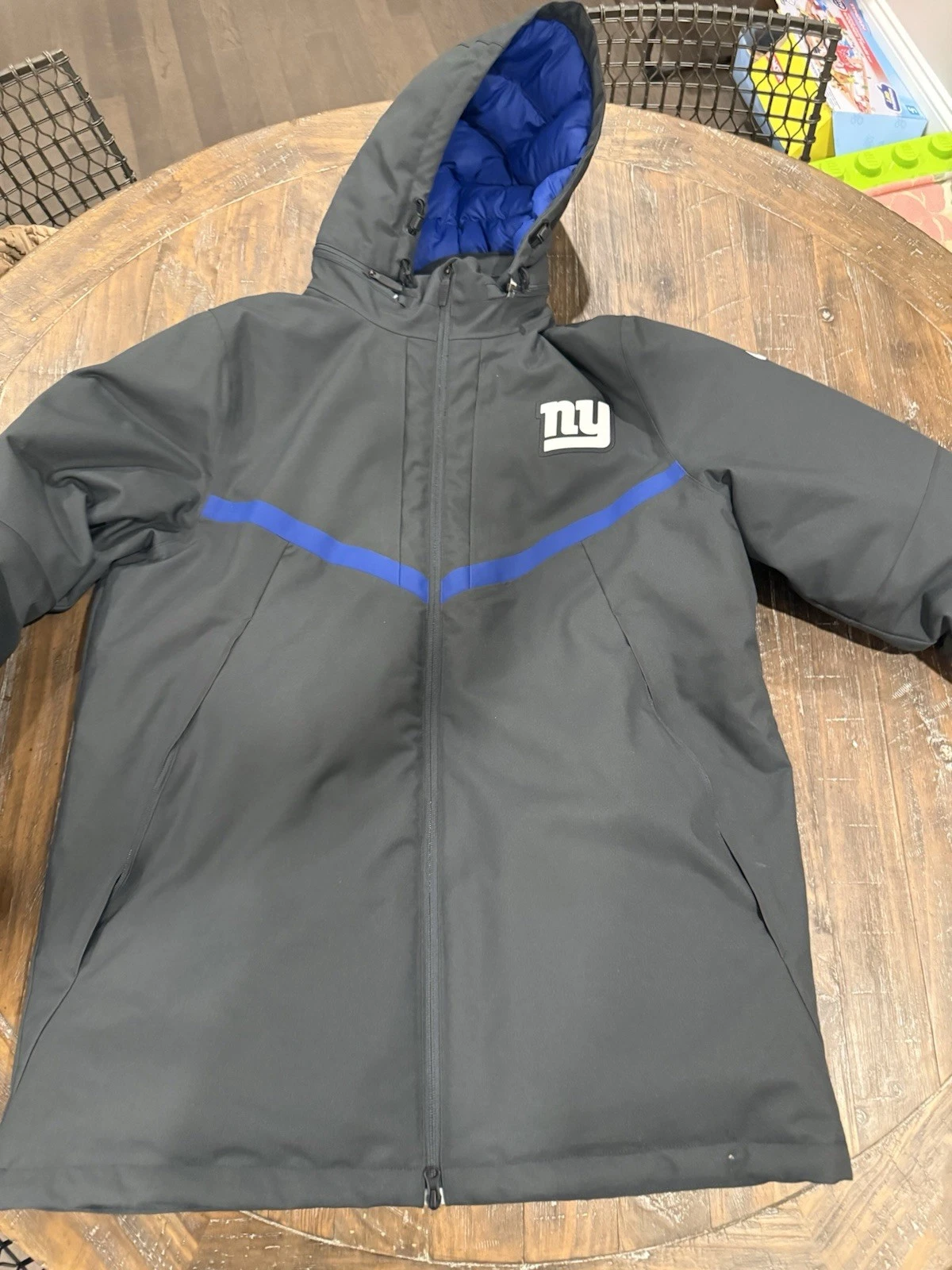NIKE STORM-FIT NFL ON-FIELD APPAREL PARKA JACKET Men Large TEAM ISSUED NY GIANTS