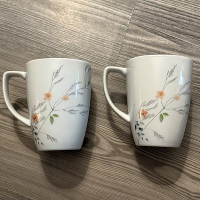 Corelle Coordinates ADLYN 12 Oz Porcelain Coffee Mugs Set of 2 Flowers