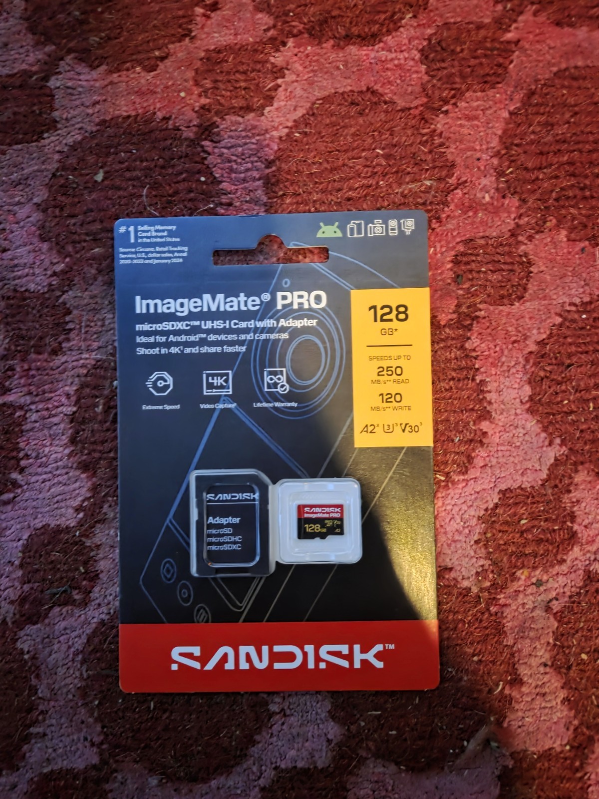 SanDisk128GBImageMatePROExtremeA2U3V30microSDXCUHS-ICard+Adapter